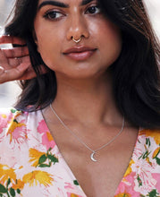 Silver Crystal Crescent Moon Necklace