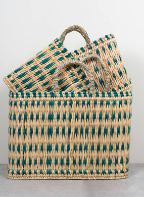 woven Reed Basket green