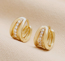 Gold Triple Illusion Earrings