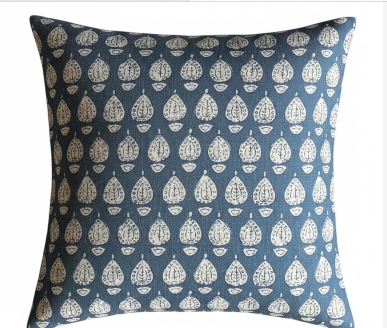 Blue Block Print Cushion