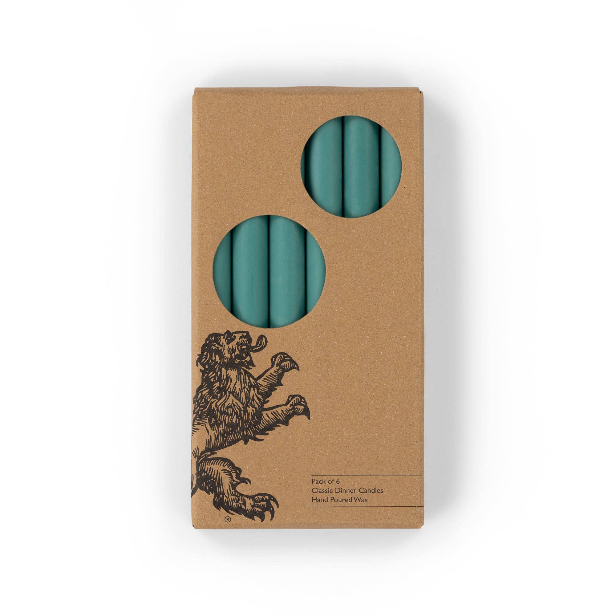 Beryl Green Eco Dinner Candles, 6 per pack
