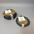 Set of 6 Seagrass & Jute Coasters Mid Blue