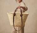 Moroccan Straw Tote with Long Leather Straps – Bag