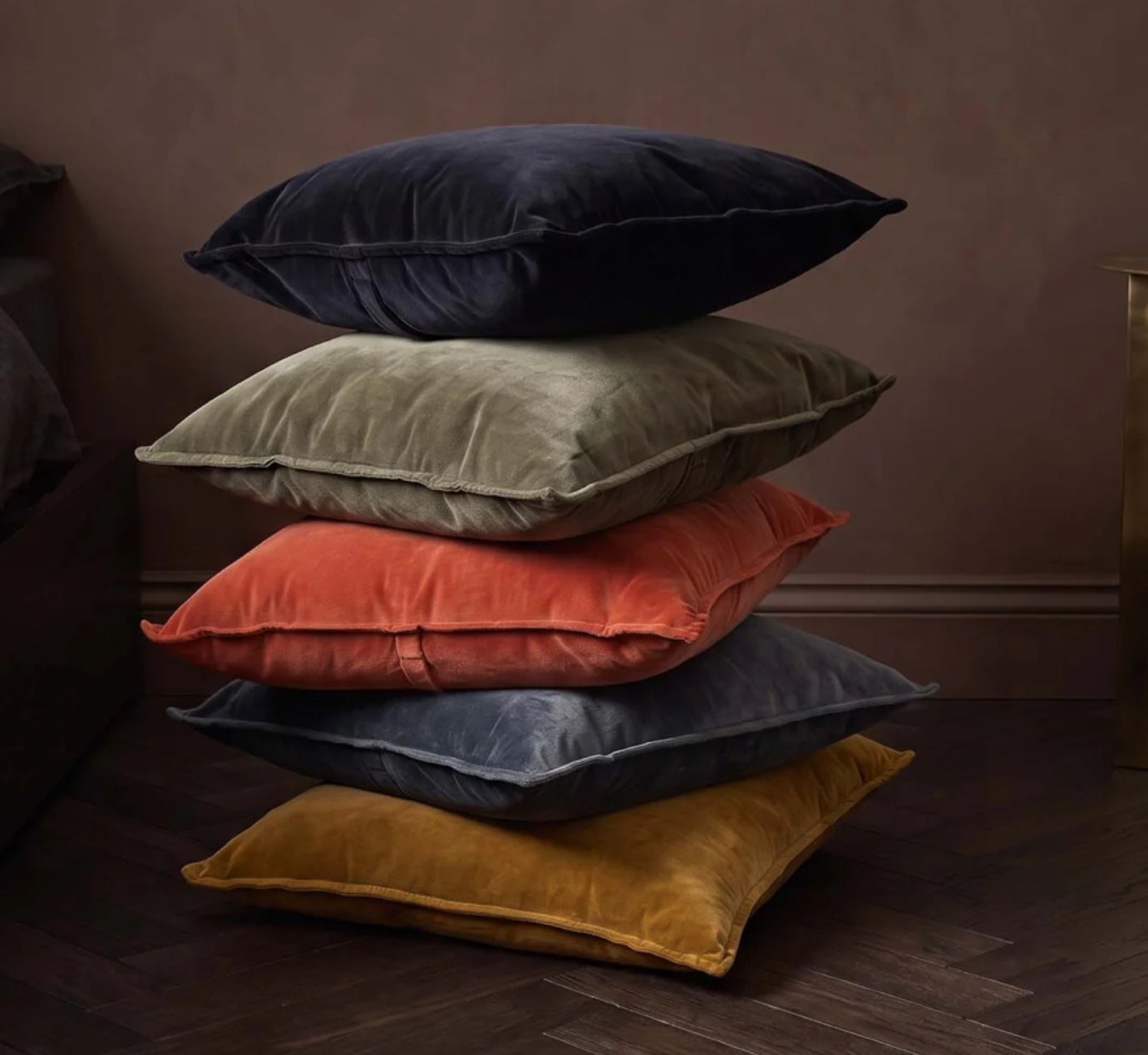 Sage Green Stonewashed Velvet Cushion