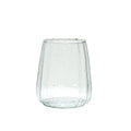 Tabby, Ribbed Short Glass Vase: Clear