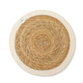 Set of 6 Seagrass & Jute Tablemats - Natural/White