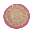 Set of 6 Seagrass & Jute Tablemats - Natural/Pink