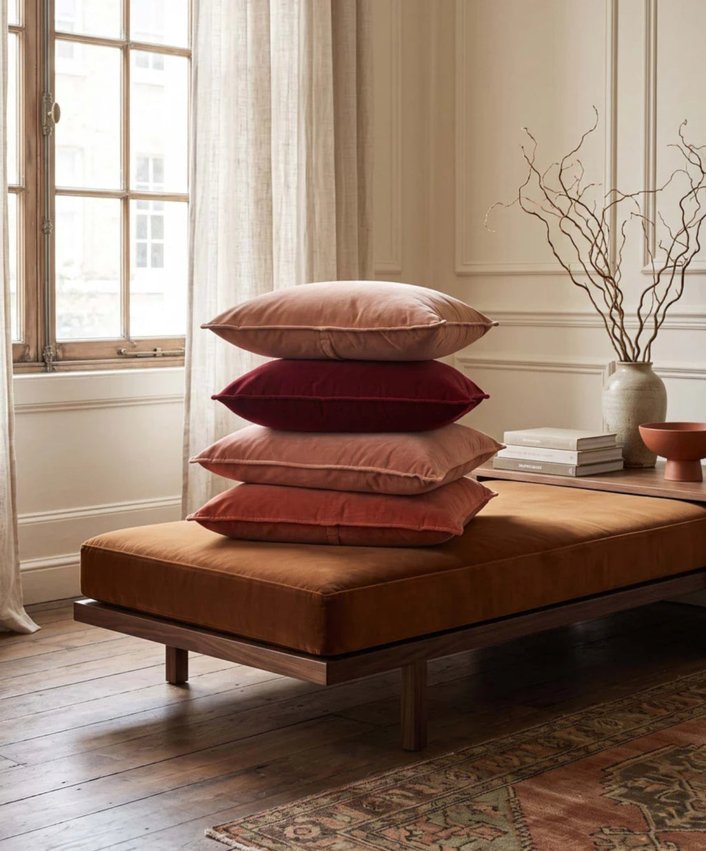 Brandy Stonewashed Velvet Cushion