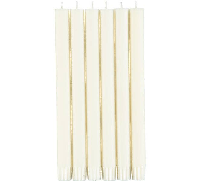 Pearl White Eco Dinner Candles, 6 per pack