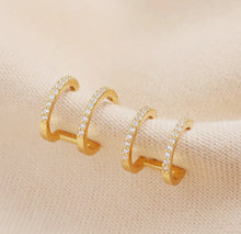 Stirling Silver Gold Plated Huggie Earrings