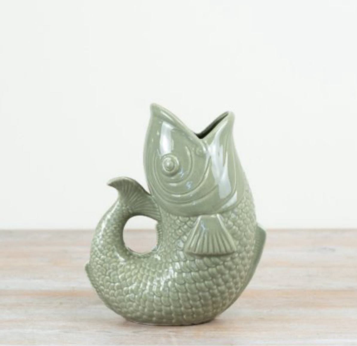 Sage Green Fish Vase /Jug 24cm
