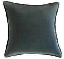 Olive Stonewashed Velvet Cushion