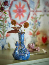 Blue Peacock Vase