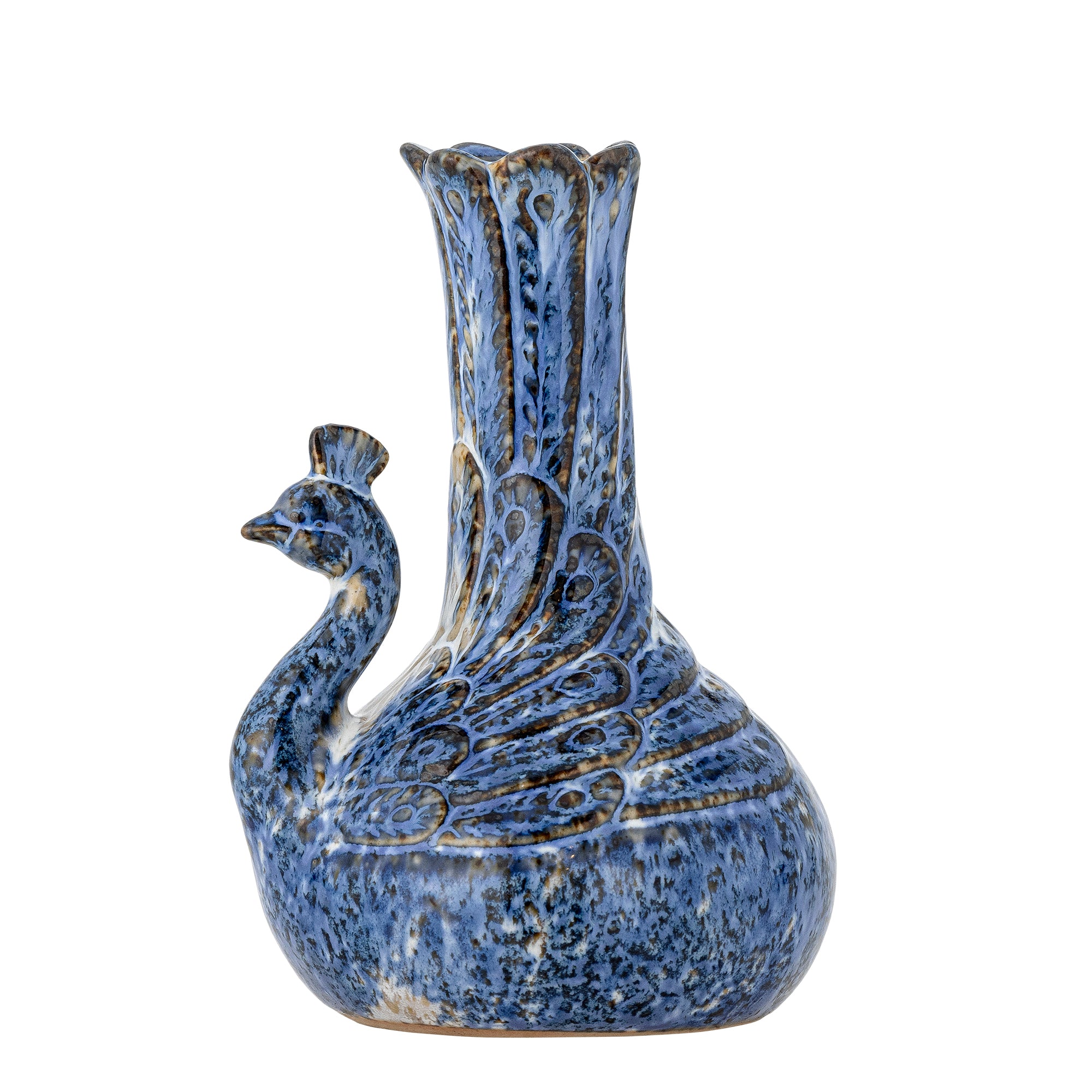 Blue Peacock Vase