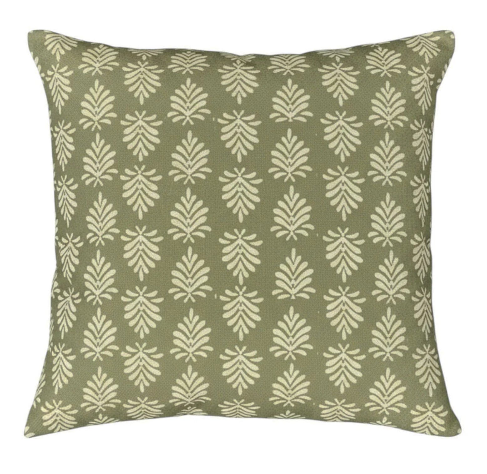 Moss  Leaf Block Print Cushion