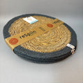 Set of 6 Seagrass & Jute Tablemats Teal Blue