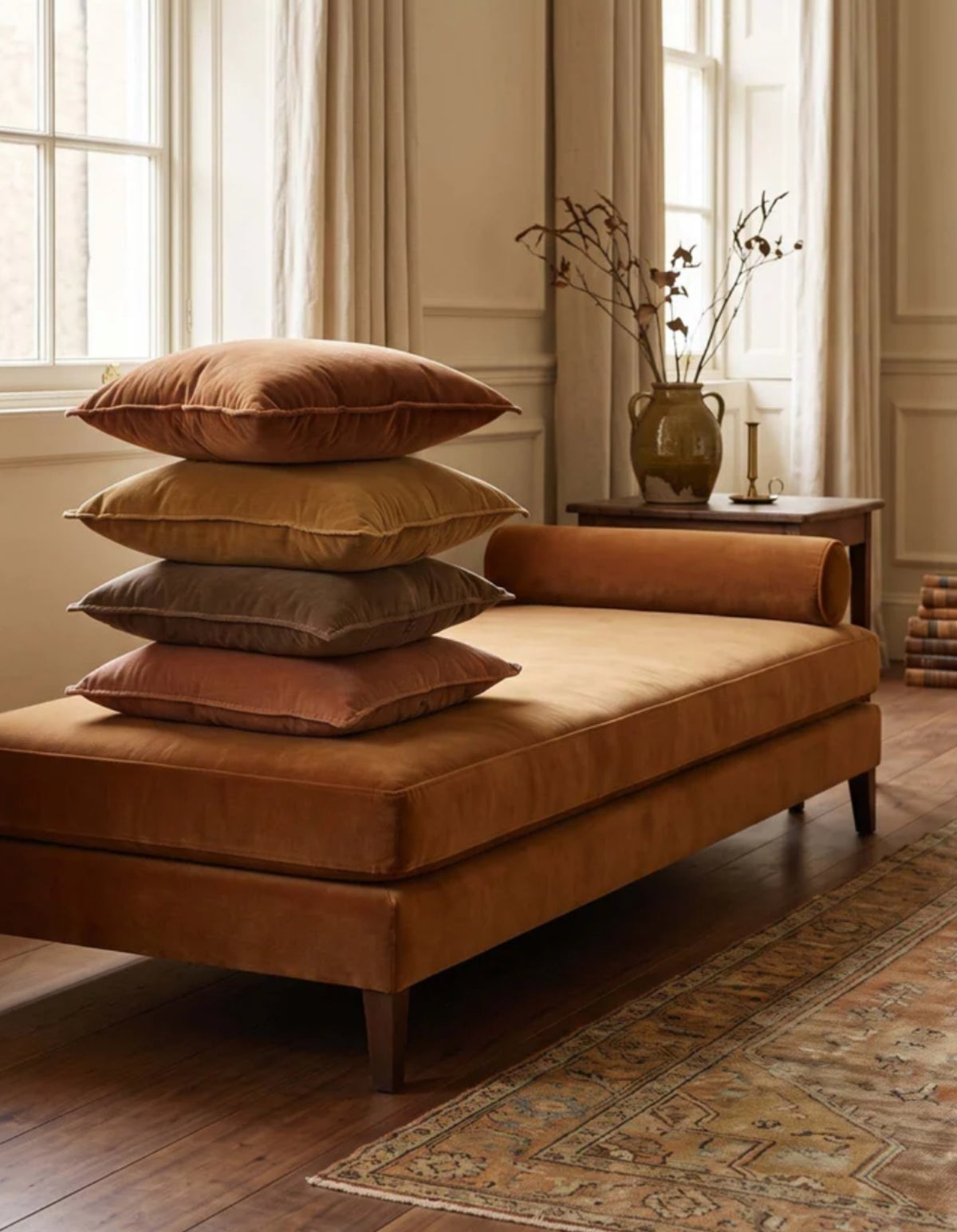 Mocha Stonewashed Velvet Cushion
