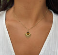 Gold Feather Tiger Eye Necklace
