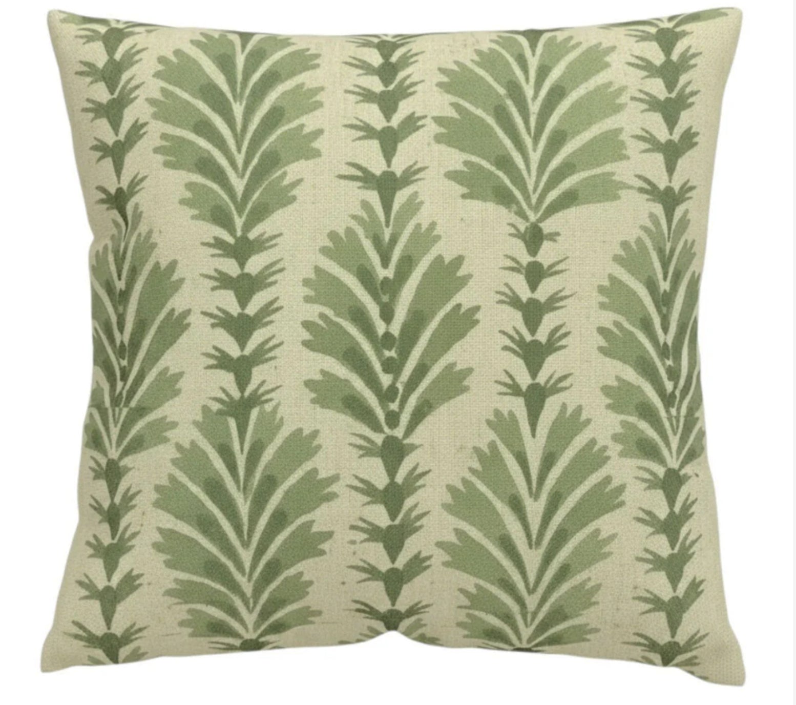 Pampas Green Block Print Cushion