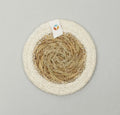 Set of 6 Seagrass & Jute Coasters - Natural/White