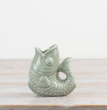Sage Green Fish Vase /Jug 10cm