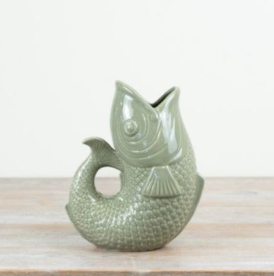 Sage Green Fish Vase /Jug 24cm