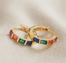 Bright Crystal Huggie Hoop Earrings