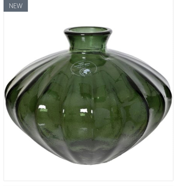 Green Recycled Glass Vase