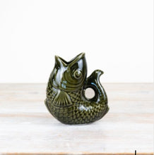 Dark Green Fish Vase /Jug 10cm