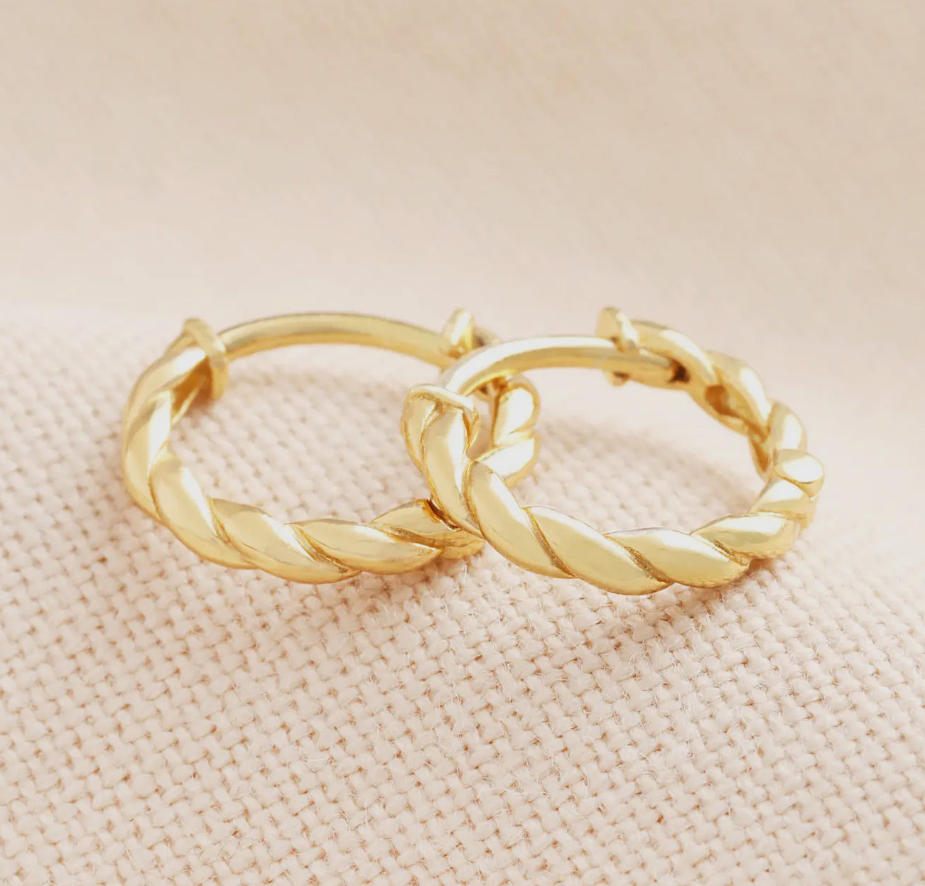 Gold Plated Twist Rope Earrings