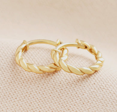 Gold Plated Twist Rope Earrings