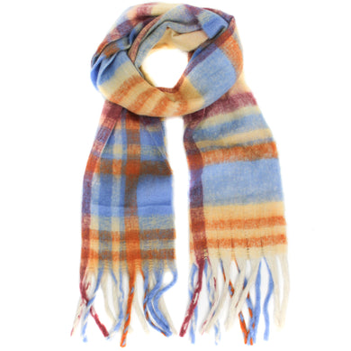 Pale Blue/Orange Blanket Scarf