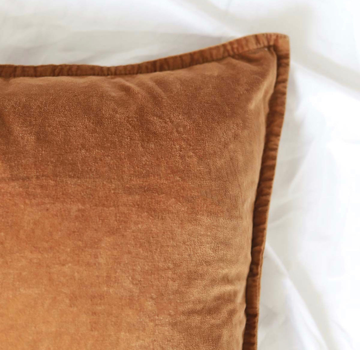 Brown Sugar Stonewashed Velvet Cushion