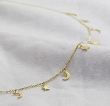 Gold Star Moon Necklace