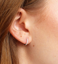 Stirling Silver Crystal Huggie Earrings