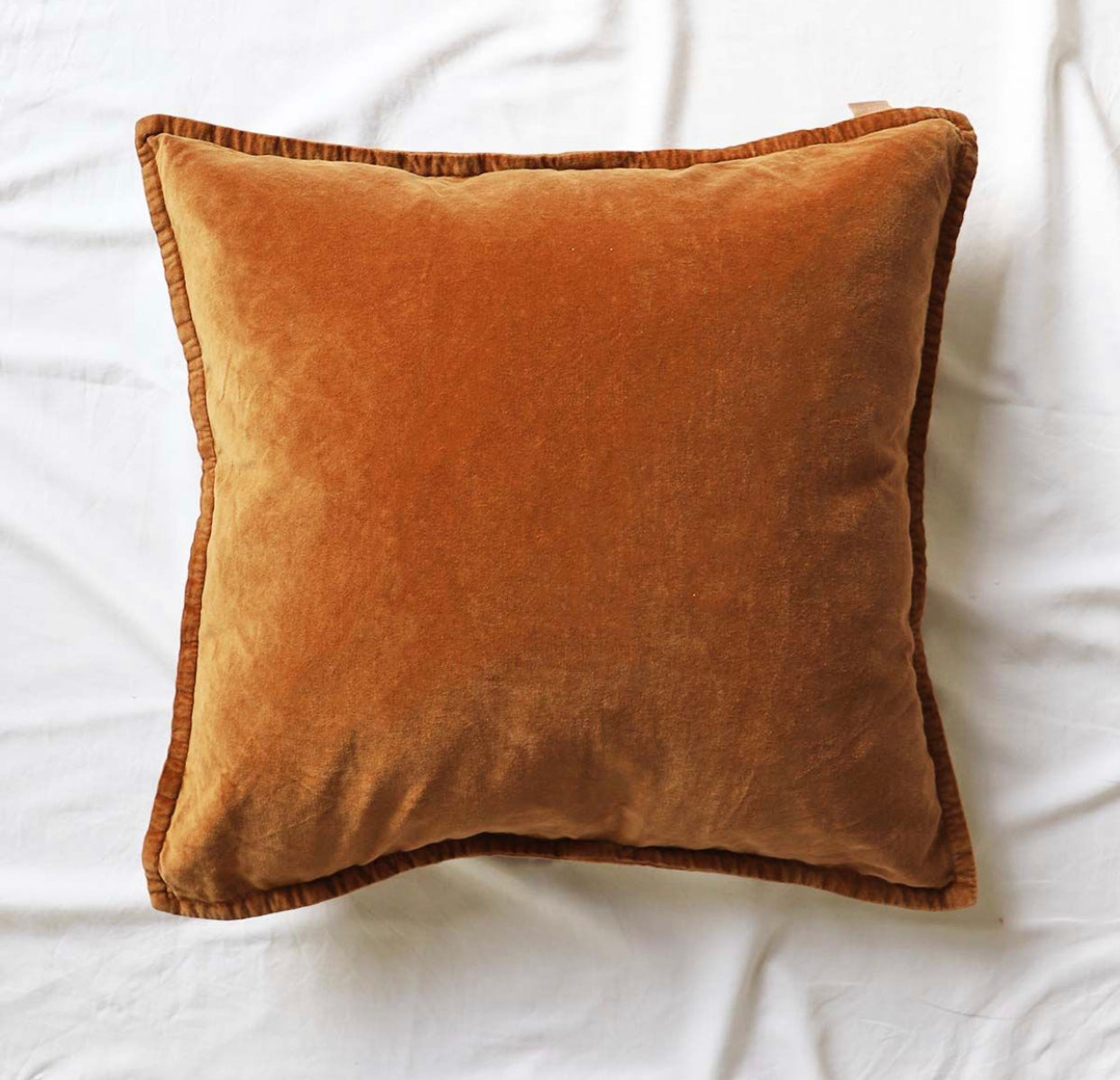 Brown Sugar Stonewashed Velvet Cushion