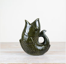 Dark Green Fish Vase /Jug 24cm