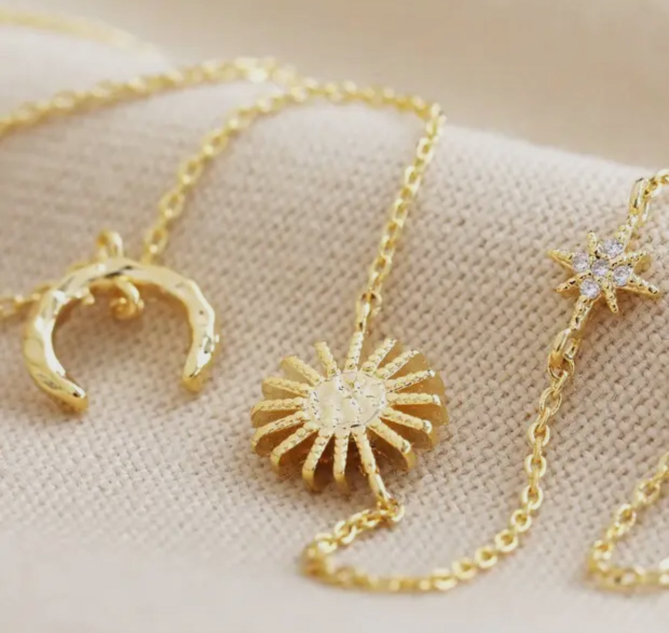 Sun & Moon Gold Necklace
