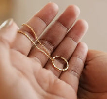 Gold Hammered Halo Necklace