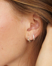 Stirling Silver Crystal Huggie Earrings