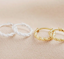 Gold Plated Twist Rope Earrings