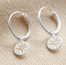 Stirling Silver star huggie hoop Earrings