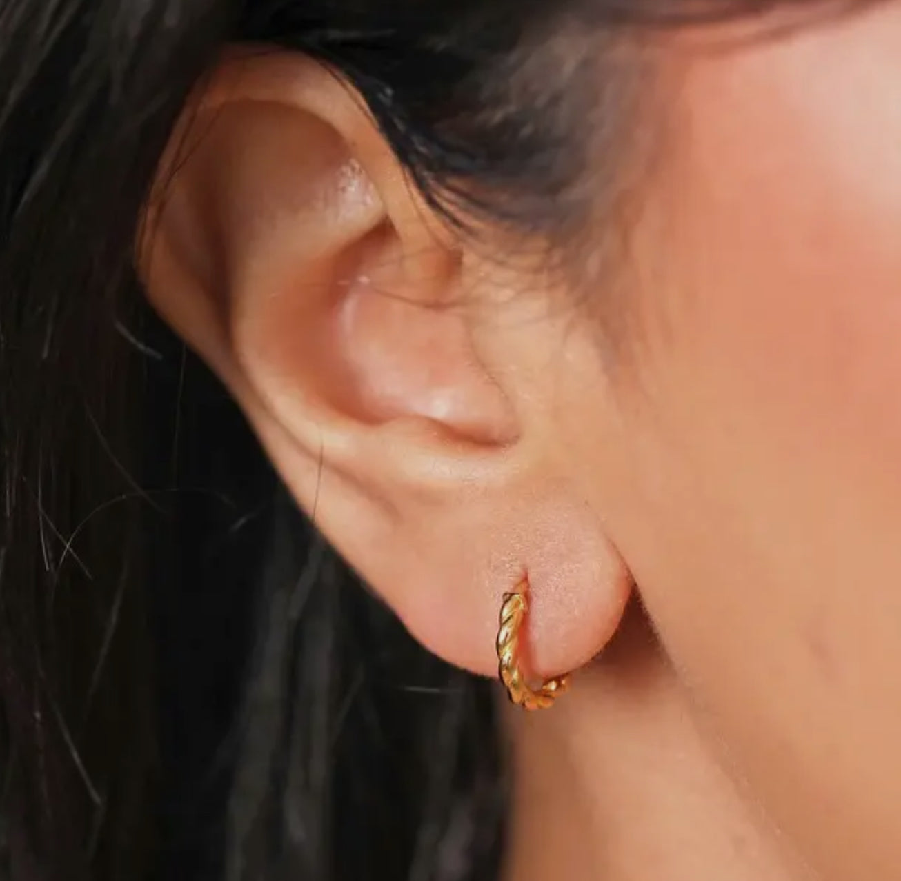 Gold Plated Twist Rope Earrings