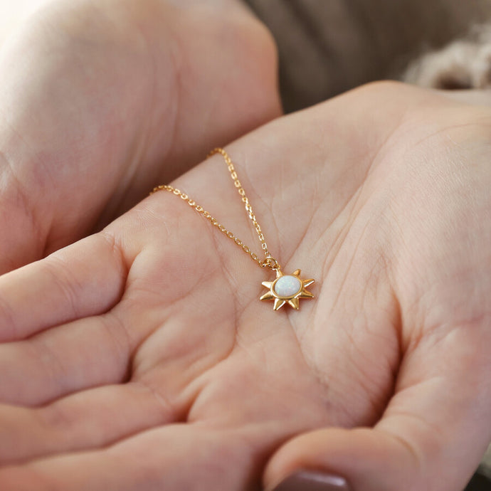 Opal Sun Gold Necklace