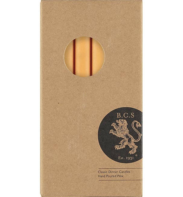 Saffron Yellow Eco Dinner Candles, 6 per pack