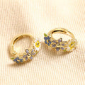Pastel Enamel Floral Huggie Hoop Earrings in Gold