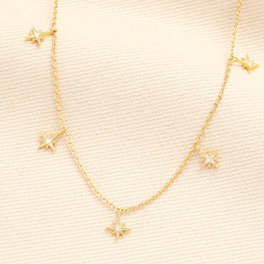 Star Charms Pendant Necklace in Gold