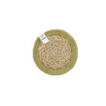 Set of 6 Seagrass & Jute Coasters - Natural/Green