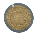 Set of 6 Seagrass & Jute Tablemats - Natural/Grey
