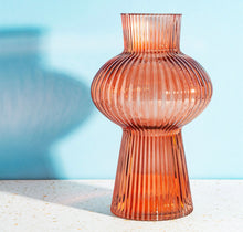 Large Fluted Glass Vase